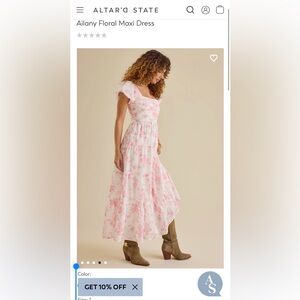Altar'd State Pink Floral Maxi Dress